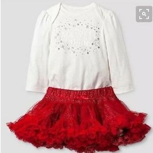 Sparkle & Shine Tutu skirt bodysuit onesie set 3-6